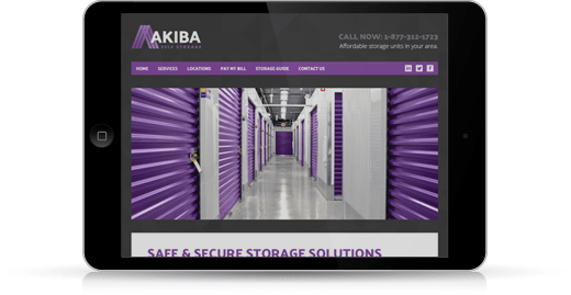 A tablet computer displaying Akiba’s demo website.